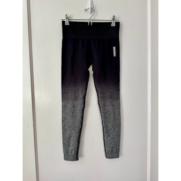 Gymshark Women's Black Gray Ombre Seamless Workout Yoga Pant Size XS - Picture 1 of 8